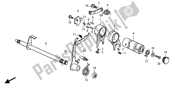 All parts for the Gearshift Drum of the Honda CRF 70F 2012