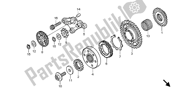 All parts for the Starting Clutch of the Honda CRF 250X 2009