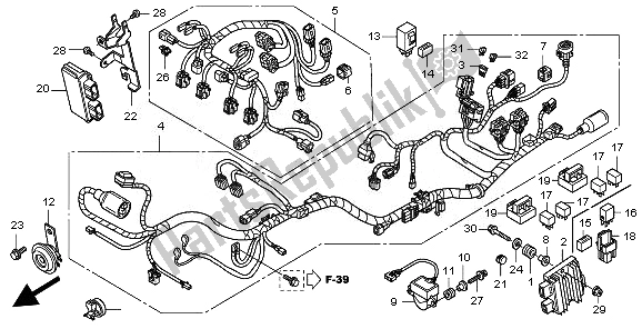 All parts for the Wire Harness of the Honda CBF 600 NA 2010