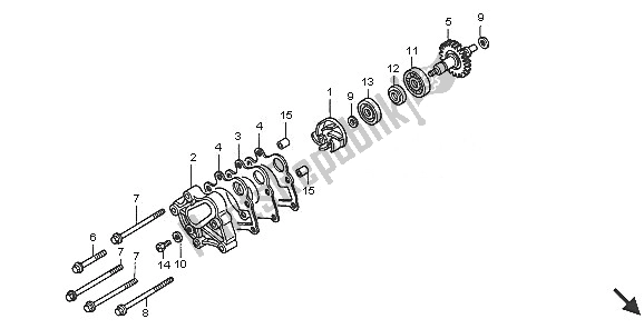 Todas as partes de Bomba De água do Honda CR 250R 2005