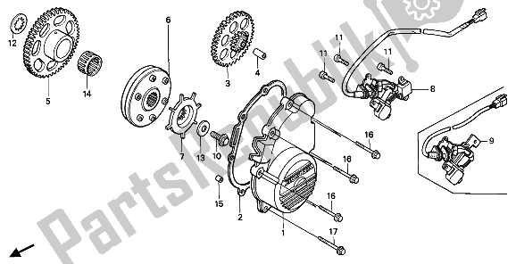 All parts for the Starting Clutch of the Honda CBR 600F 1987
