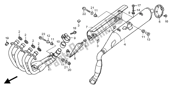 Toutes les pièces pour le Silencieux D'échappement du Honda CB 600F Hornet 2005