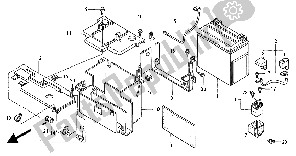 All parts for the Battery of the Honda VT 750C 2000