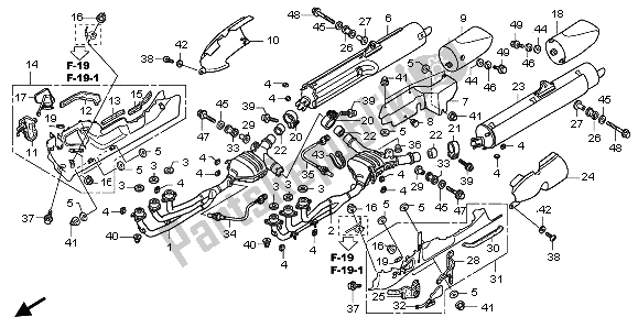 Toutes les pièces pour le Silencieux D'échappement du Honda GL 1800 2009