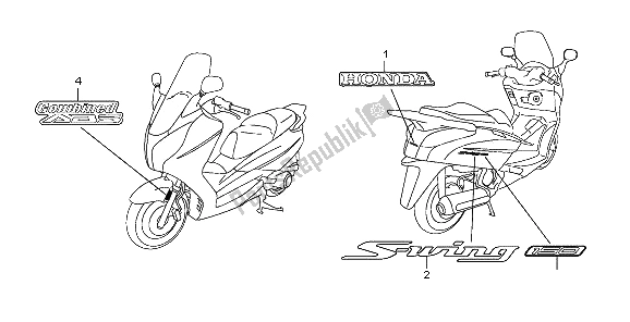 Wszystkie części do Znak Honda FES 125A 2009