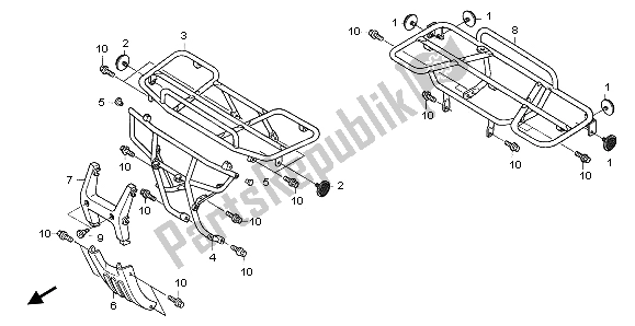 All parts for the Carrier of the Honda TRX 400 FA Fourtrax Rancher AT 2004