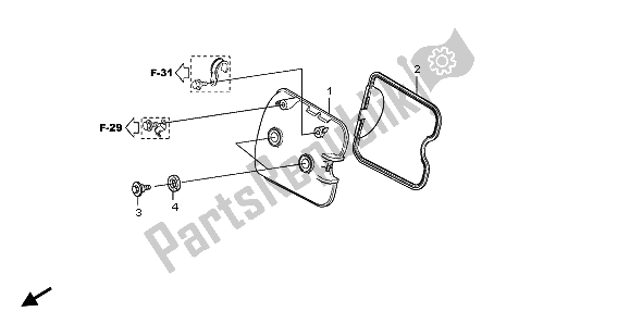 Tutte le parti per il Coperchio Della Testata del Honda SH 300A 2009