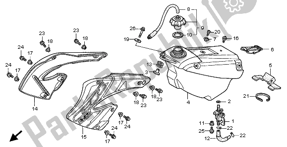 Tutte le parti per il Serbatoio Di Carburante del Honda CR 125R 2001