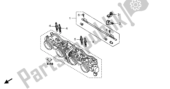 All parts for the Throttle Body (component Parts) of the Honda CB 900F Hornet 2003