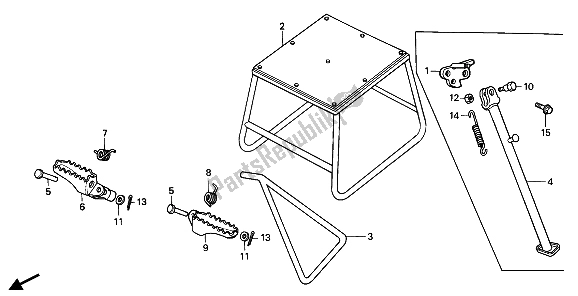 All parts for the Stand & Step of the Honda CR 80R 1993