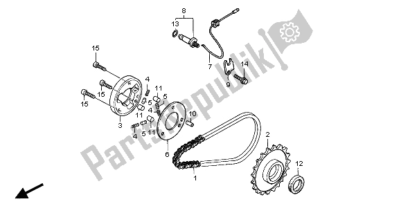 All parts for the Starting Clutch of the Honda CA 125 1995