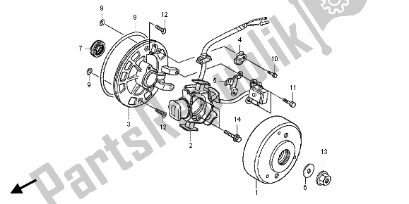 All parts for the Generator of the Honda CRF 70F 2012