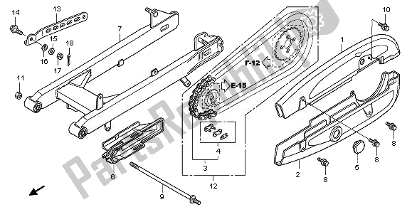 Toutes les pièces pour le Bras Oscillant Et Boîtier De Chaîne du Honda ANF 125 2010