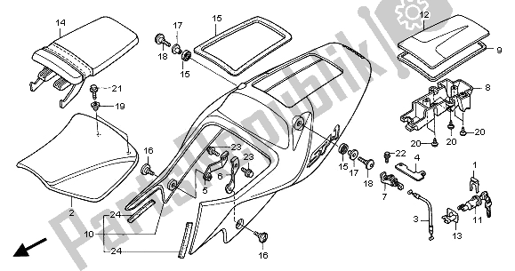 Toutes les pièces pour le Siège Et Capot De Siège du Honda VTR 1000 SP 2001