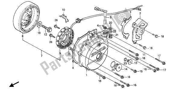 All parts for the Generator of the Honda XR 600R 1991