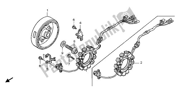 All parts for the Generator of the Honda XR 400R 1998