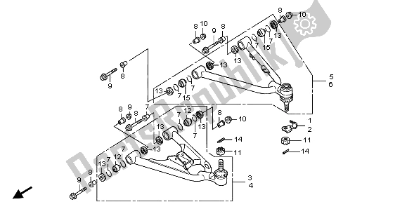 Tutte le parti per il Braccio Anteriore del Honda TRX 300 EX Sporttrax 2001