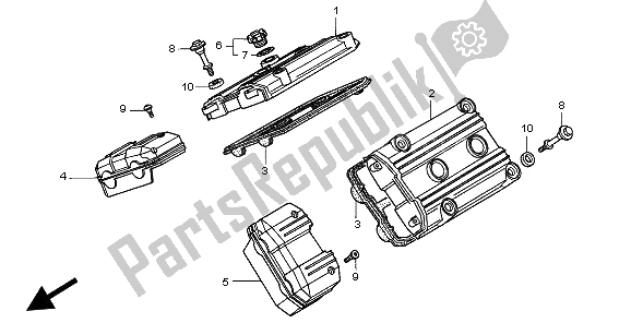 All parts for the Cylinder Head Cover of the Honda ST 1100 1997