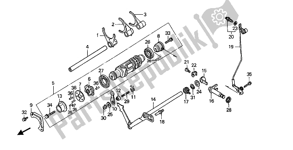 Wszystkie części do Shift Drum & Shift Widelec Honda GL 1500 SE 1992