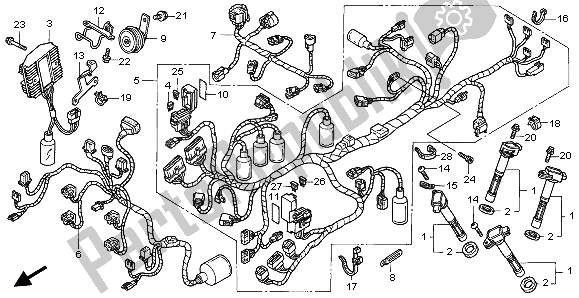 All parts for the Wire Harness of the Honda VFR 800A 2002