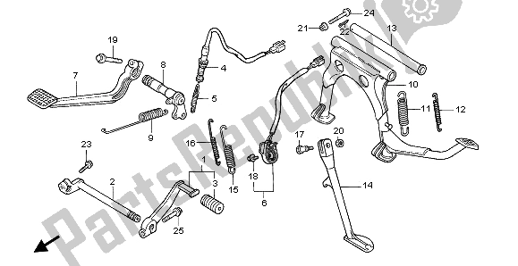 Todas las partes para Pedal Y Soporte de Honda GL 1500A 1997