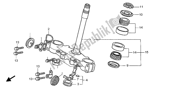 All parts for the Steering Stem of the Honda XR 400R 2000