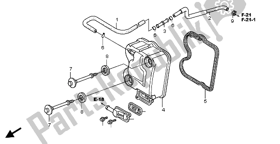 All parts for the Cylinder Head Cover of the Honda FES 125 2006