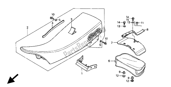 All parts for the Seat of the Honda XR 250R 1994