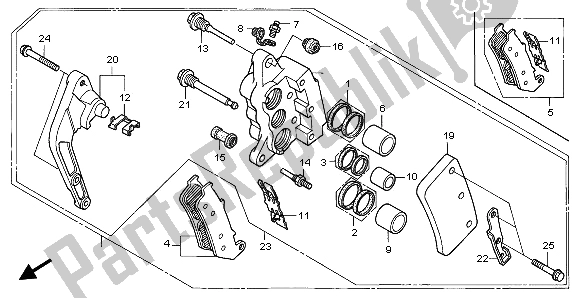 All parts for the Front Brake Caliper of the Honda CBR 1000F 1996