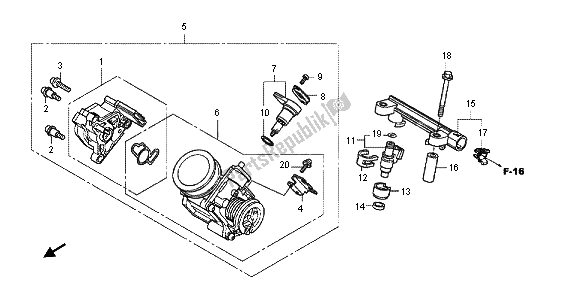 All parts for the Throttle Body of the Honda NC 700 XD 2013