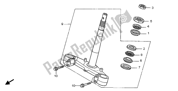 All parts for the Steering Stem of the Honda SH 150 2008