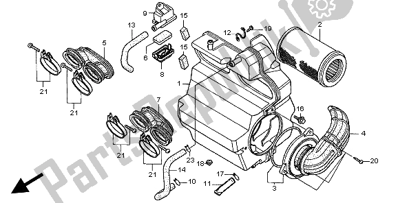 All parts for the Air Cleaner of the Honda CB 600F Hornet 1998