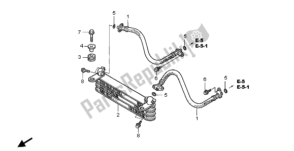 All parts for the Oil Cooler of the Honda TRX 250 EX Sporttrax 2001