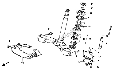 All parts for the Steering Stem of the Honda GL 1800 2007