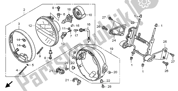 All parts for the Headlight (eu) of the Honda CB 1300A 2009