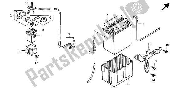 All parts for the Battery of the Honda CB 750F2 1995