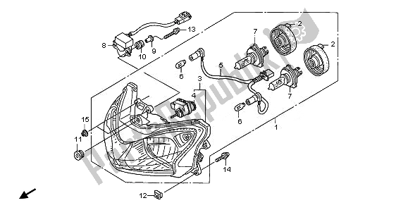 Todas las partes para Faro (eu) de Honda ST 1300 2008