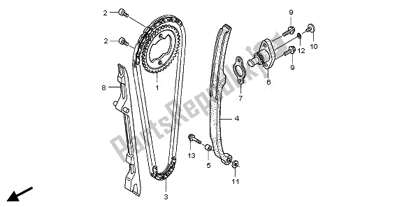 All parts for the Cam Chain & Tensioner of the Honda TRX 400 EX Sportrax 2008