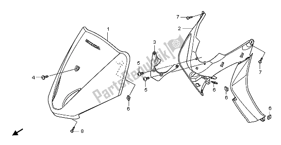 All parts for the Front Cover of the Honda NHX 110 WH 2013