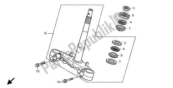 Tutte le parti per il Gambo Dello Sterzo del Honda SH 150S 2011