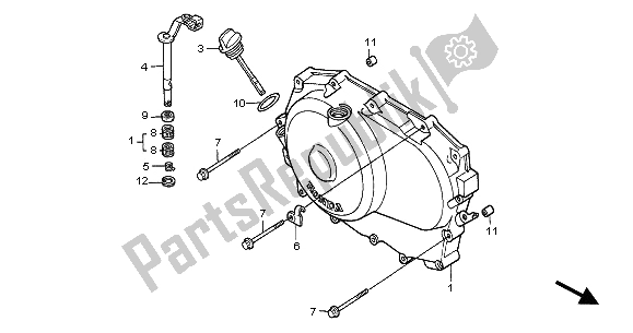 All parts for the Right Crankcase Cover of the Honda NT 650V 2002