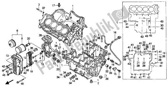 Toutes les pièces pour le Ensemble De Carter du Honda CBR 600F 1992