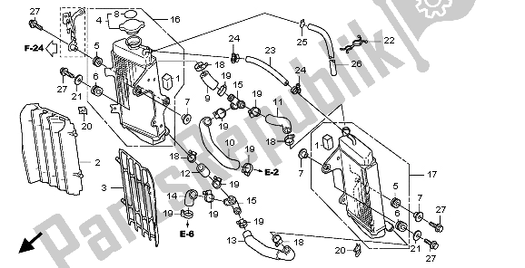 All parts for the Radiator of the Honda CRF 450R 2009