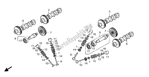 All parts for the Camshaft & Valve of the Honda ST 1100 1999