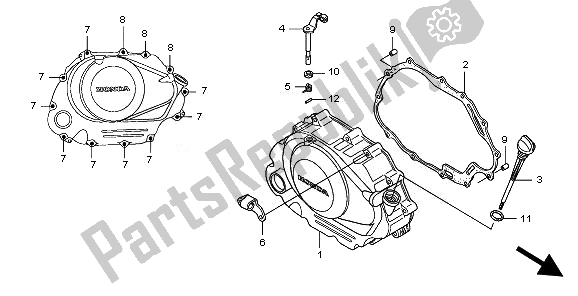Todas as partes de Tampa Direita Do Cárter do Honda CBF 125M 2010
