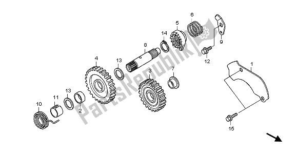 All parts for the Kick Starter Spindle of the Honda CRF 150 RB LW 2007