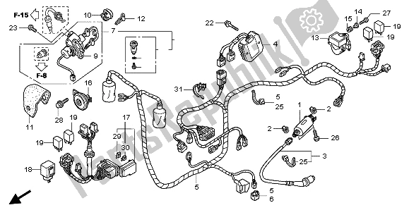 All parts for the Wire Harness of the Honda SH 125S 2008