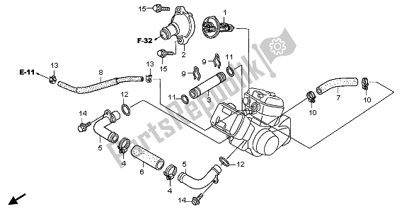 All parts for the Water Hose of the Honda XL 125V 2009