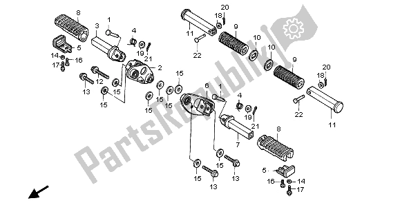 All parts for the Step of the Honda VT 600C 1996