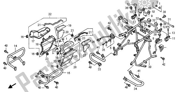 All parts for the Engine Guard of the Honda GL 1500 SE 1996